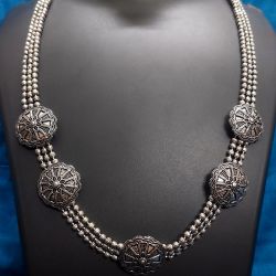 Silver Oxidized Necklace Set