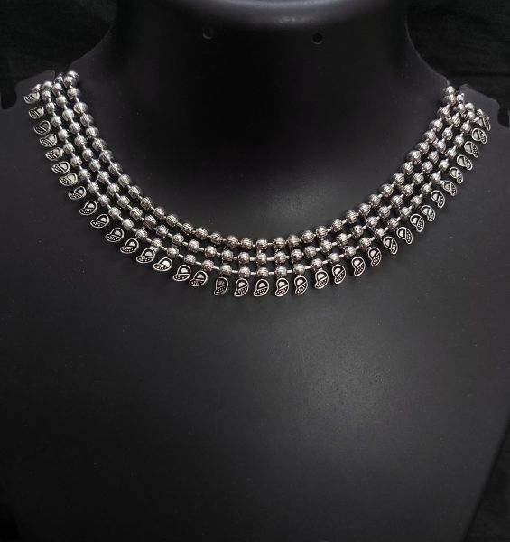 Silver Oxidized Light Weight Choker