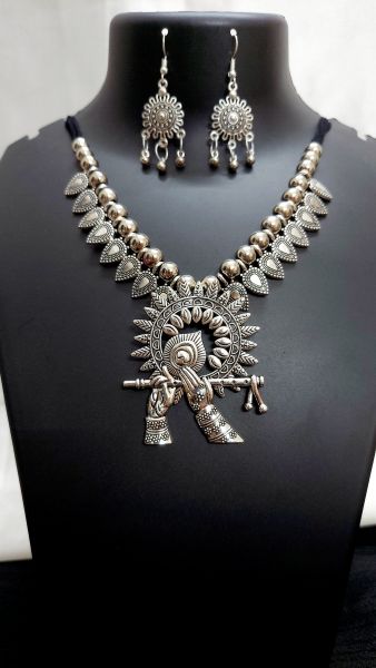 Silver Oxidized Krishna Flute