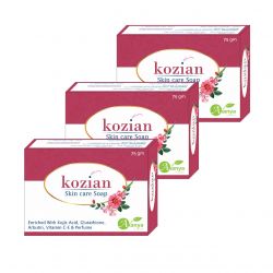 Kozian Skin Care Soap, Kojic acid palmitate, Glutathione, Arbutin, Vitamin C and Vitamin E face body Soap 75gm (Pack of 3)