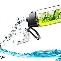 Detox Fruit Water Bottle with Fruit Infuser, BPA Free 750ml Fruit Infusing Infuser Water Bottle Lemon Juice Health Bottle flip Cap & Handle (Assorted Colors )