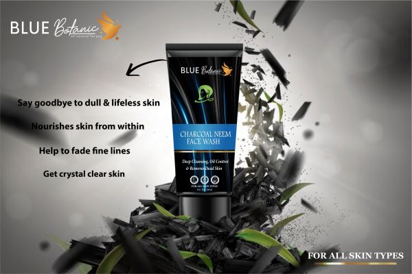 Blue Botanic Charcoal Neem Facewash Deep Cleansing, Oil control & Removes Dead Skin Pack of 100ml 