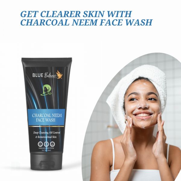 Blue Botanic Charcoal Neem Facewash Deep Cleansing, Oil control & Removes Dead Skin Pack of 100ml 