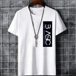 Fashion Globe Best Selling Printed Half Sleeves T Shirt for Man White 3 Asic