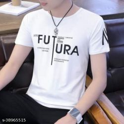 Fashion Globe Best Selling Printed Half Sleeves T Shirt for man White
