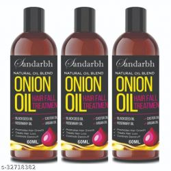 Sandarbh Onion Oil for Hair Regrowth & Hair Fall Control Hair Oil (Multipack : 3)