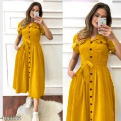 Classic Fabulous Women Dresses Yellow