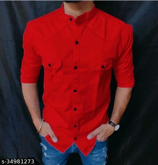 Majestic Cotton Shirt For Men Red