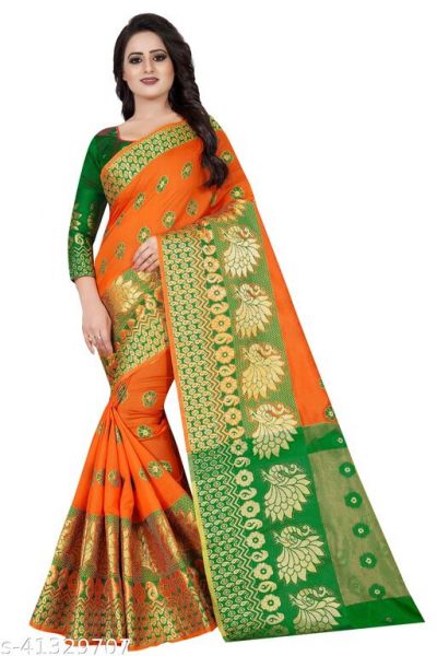 Fashion Feats elegant cotton silk saree