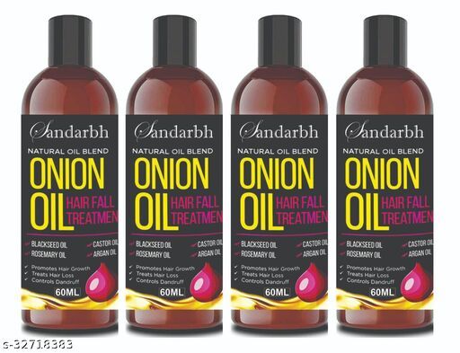 Sandarbh Onion Oil for Hair Regrowth & Hair Fall Control Hair Oil (Multipack : 4)