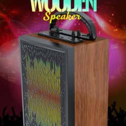 WOODEN SPEAKERS WITH MIC 