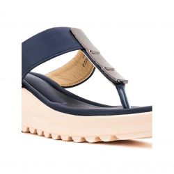 Cleo Navy Heel Slip On Sandal for Women