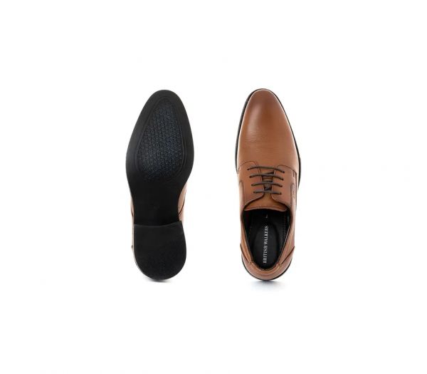 British Walkers Light Brown Leather Derby Formal Shoe for Men