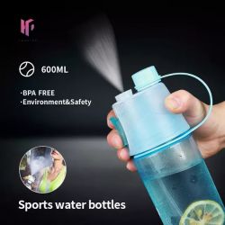 600ML Gift Drinking Cup Mist BPA free Spray Creative Sports Outdoor Climbing Plastic Spray Water Bottle