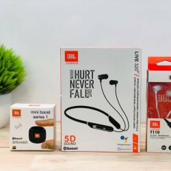 *JBL COMBO*   ✅COMBO ITEMS:-   1) JBL SPEAKER (Quality Sound, Random Colour)  2) JBL Wired Earphone (Random Colour)  3) JBL Neckband (Superb Sound)  *Rate : 1350 free shipping