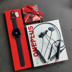 *ALL  NEW  ONEPLUS  WATCH  COMBO*    MADE  WITH LOVE  FOR  ONEPLUS  LOVERS    ✅ HIGHEST  QUALITY  ONEPLUS  WATCH      -  AMLOED  DISPLAY    -  High Quality  Touchs     -  Calling      -  Small  logo      -  1:1   WATCH   ✅  ONEPLUS  BULLETS X       -  PREMIUM QUALITY  NECKBAND     -  LONG  BATTERY  BACKUP   ✅ ONEPLUS  EARPHONES    *RATE ::  2999 PLUS  SHIPPING*    NOTE : PLEASE  DO NOT  COMPRE   CHEAP  QUALITY   WATCH  WITH  SIMILAR  PACKING    THIS  IS  PREMIUM 1:1  