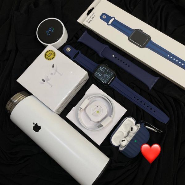 *BRAND NEW COMBO * *NEW LOUNCHED *  *APPLE LOGO Stainless Steel Hot & Cold Smart Vacuum Flasks Insulated Water Bottle with Active LED Temperature Display Indicator with Touch Screen - 500ml*  *SERIES 7 FULL DISPLAY SCROLL BUTTON WORK WITH HIGH QUALITY STRAP*  *AIRPOD PRO HIGH QUALITY*  *HIGH QUALITY SILICON CASE FOR AIRPOD*  * SILICON STRAP FOR SMART WATCH *  