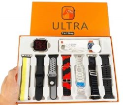 7 in 1 ultra smart watch with 7 straps and wireless charging Bluetooth 