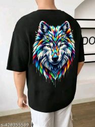 MENS OVER SIZE T SHIRT,WOLF PRINT,Naruto Uzumaki ,Itachi Uchiha, Sasuke Uchiha ,Kakashi Hatake , Minato Namikaze, Deidara ,Kiba Inuzuka