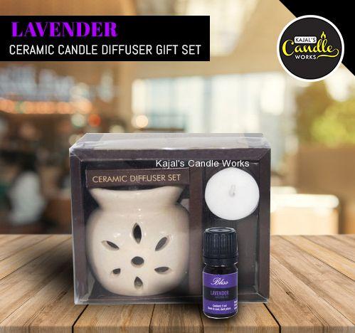 Lavender Ceramic Candle Diffuser Gift Set