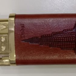 Dubai engraved leather style cigarette lighter
