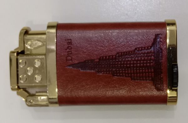 Dubai engraved leather style cigarette lighter