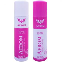 Aerom Ruby and Pearl Deodorant Body Spray For Men and Women, 300 ml (P