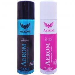 Aerom Game and Ruby Deodorant Body Spray For Men and Women, 300 ml (Pa