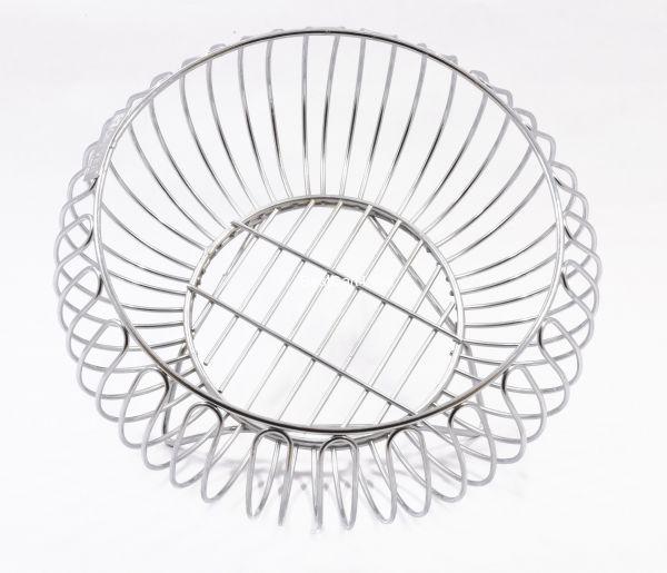 Vaishvi Heavy Stainless Steel Vegetable and Fruit Bowl Basket - Nickel Chrome Plated