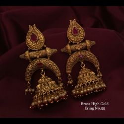 Brass gold earrings