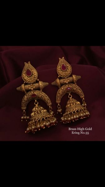 Brass gold earrings