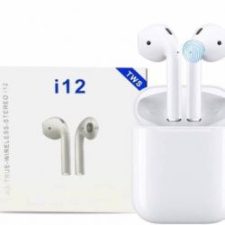 TWS i12 Bluetooth with Portable Charging Case Bluetooth Headset  (White, True Wireless)