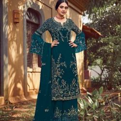 Classy Georgette Embroidered Straight Suit--
