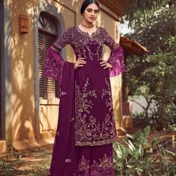 Classy Georgette Embroidered Straight Suit