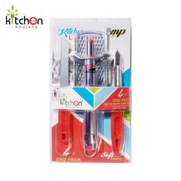Kitchen Khajana 4in1-Lighter,Grater,Knife,Peeler