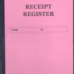 Receipt Register-500 page both side printing on White Paper. Price for One pc with 18% GST and Free Shipping