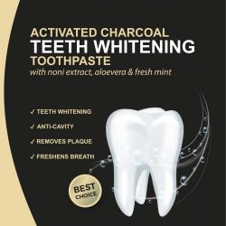 Apollo Noni Activated Charcoal Teeth Whitening With Noni Extract Aloevera & Fresh Mint Toothpaste