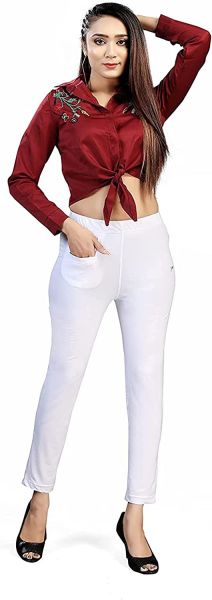 Comfort Wear Women's Regular fit Solid Kurti Pants with One Front Pocket ( Pack of 1)white products price ₹350.00 - Women Fashion at Amyra Trendz  store in
