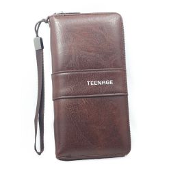 TEENAGE Women's PU Leather Stylish Ladies Wallet with Zip Pocket, Multiple Card Holders and Phone Zip Pocket (Strap Brown)