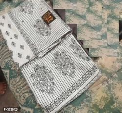 Elegant White Khadi Cotton Women Dress Material with Dupatta   Color:  White   Fabric:  Cotton Blend   Type:  Dress Material with Dupatta  Top Length: 2.25 (in metres)  Bottom Length: 2.5 (in metres)  Dupatta Length: 2.25 (in metres)  Within 6-8 business days However, to find out an actual date of delivery, please enter your pin code.  Elegant White Khadi Cotton Women Dress Material with Dupatta