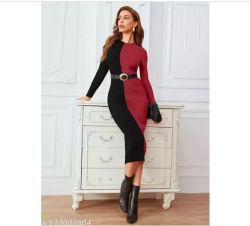 Name : VRbrothess Women's New Full sleeve bodycon party dress  Fabric : Lycra  Sleeve Length : Long Sleeves  Pattern : Colorblocked  Net Quantity (N) : 1  Sizes :   XS (Bust Size : 32 in, Length Size: 42 in)  S (Bust Size : 34 in, Length Size: 42 in)  M (Bust Size : 36 in, Length Size: 42 in)  L (Bust Size : 38 in, Length Size: 42 in)  XL (