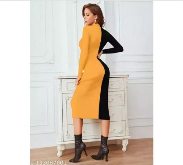 Name : VRbrothess Women's New Full sleeve bodycon party dress  Fabric : Lycra  Sleeve Length : Long Sleeves  Pattern : Colorblocked  Net Quantity (N) : 1  Sizes :   XS (Bust Size : 32 in, Length Size: 42 in)  S (Bust Size : 34 in, Length Size: 42 in)  M (Bust Size : 36 in, Length Size: 42 in)  L (Bust Size : 38 in, Length Size: 42 in)  XL (