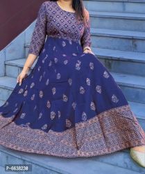 Rayon Foil Printed Gown
