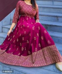 Rayon Foil Printed Gown