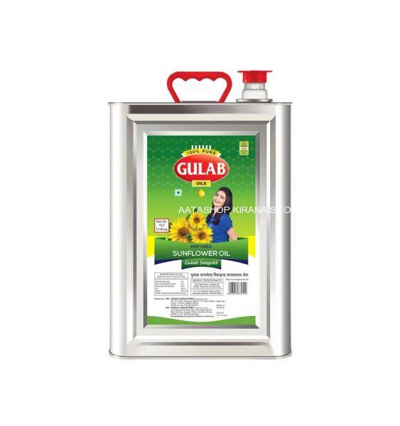 Gulab Refined Sunflower Oil (Tin) 15 lt