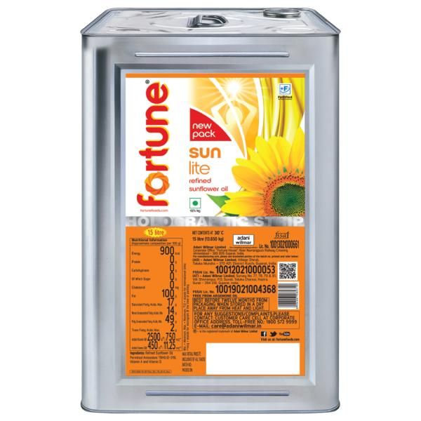 Fortune Refined Sunflower Oil 15 L