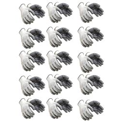  Nylon Safety Hand Gloves, White, Pack of 15 Pair