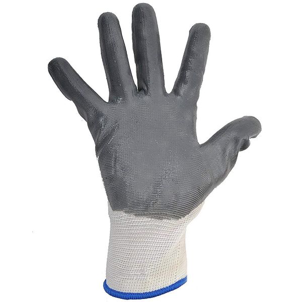  Nylon Safety Hand Gloves, White, Pack of 15 Pair