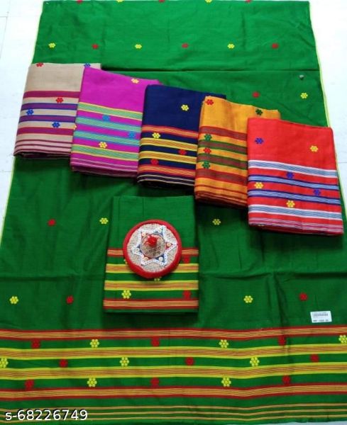 Low price Assamese Mekhela Sador new Design staple cotto saree 