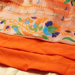 Orange color lehenga Choli in jacquard material & all-over weaving work comes with micro cotton inner and canvas inside.